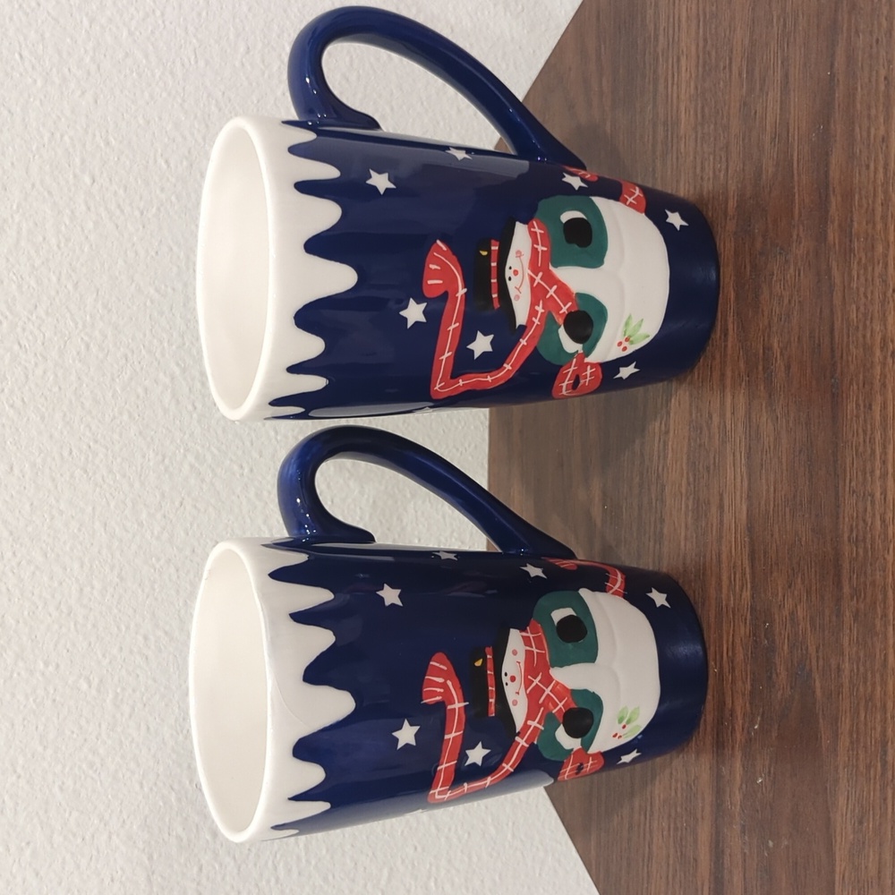 (2) Vintage Snowman Tall Mugs